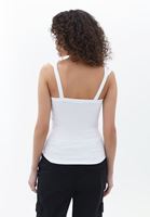 Women White Cotton Singlet