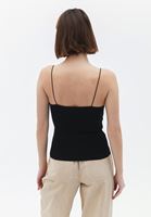 Women Black Singlet with Thin Straps