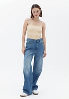 Atlet ve Wide-Leg Denim Pantolon Kombini