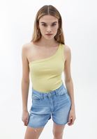 Women Yellow Single Shoulder Singlet