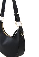 Women Black Bag with Strap with Buckle Detail