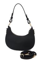 Women Black Bag with Strap with Buckle Detail