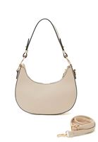 Women Beige Bag with Strap with Buckle Detail