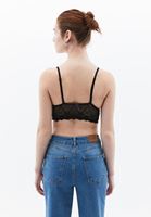 Women Black Lace Bralet with Neckline Detail