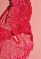 Women Pink Lace Bralet with Neckline Detail