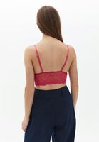 Women Pink Lace Bralet with Neckline Detail