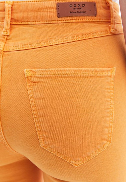 Orange High Rise Skinny Fit Pants Online Shopping | OXXOSHOP