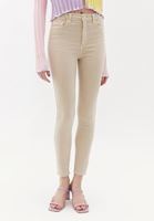 Women Beige High Rise Skinny Fit Pants