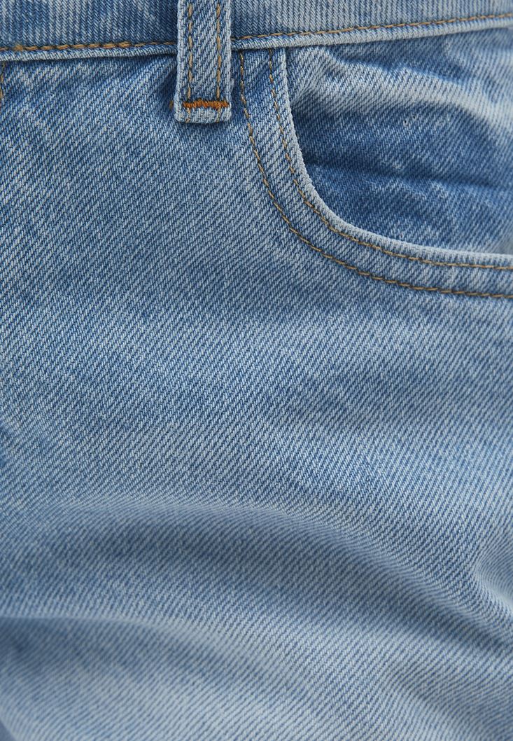 Women Blue Mid Rise Denim Shorts