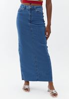 Women Blue Ultra High Rise Denim Skirt