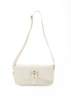 Women Beige Crocodile Bag with Buckle Detail