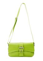 Women Green Crocodile Bag with Buckle Detail