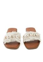 Women Cream Macrame Sandals