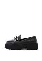 Women Black Vegan Leather Loafers