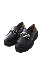 Women Black Vegan Leather Loafers