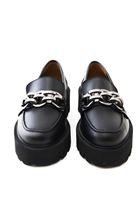 Women Black Vegan Leather Loafers