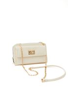 Women Beige Crocodile Textured Phone Bag