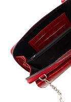 Women Red Crocodile Textured Phone Bag