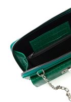 Women Green Crocodile Textured Phone Bag