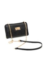 Women Black Crocodile Textured Phone Bag