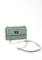 Women Green Crocodile Textured Phone Bag