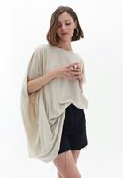Bayan Bej Oversize Tişört ( MODAL )
