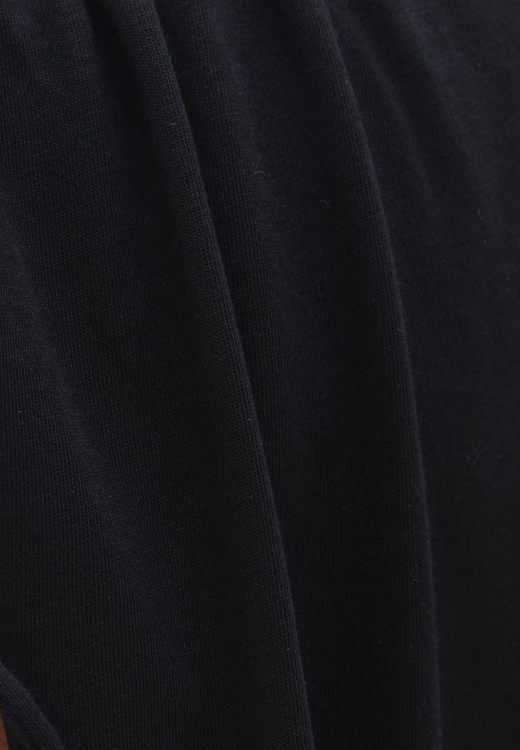 Women Black Oversize Gathered Top