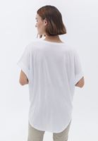 Bayan Beyaz Oversize Taşlı Tişört ( MODAL )