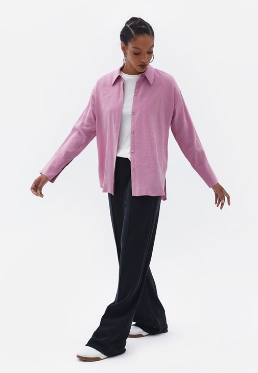 Modal Gömlek ve Wide-Leg Pantolon Kombini