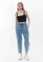 Women Blue High Rise Baggy Fit Pants