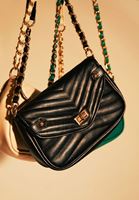 Women Black Bag with Chain Detail