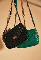 Women Black Bag with Chain Detail