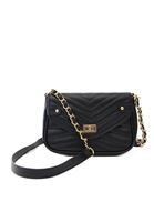 Women Black Bag with Chain Detail