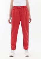 Women Red Ultra High Rise Baggy Fit Pants