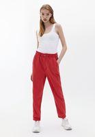 Women Red Ultra High Rise Baggy Fit Pants