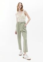 Women Green Ultra High Rise Baggy Fit Pants