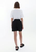 Women Black Mini Shorts with Waist Detail