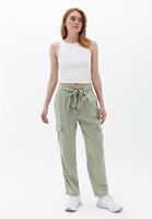 Women Green Ultra High Rise Straight Fit Cargo Pants