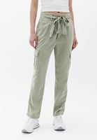 Women Green Ultra High Rise Straight Fit Cargo Pants