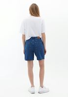 Women Blue Mid Rise Bermuda Shorts