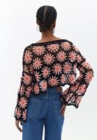Bayan Çok Renkli Ajurlu Crop Bluz