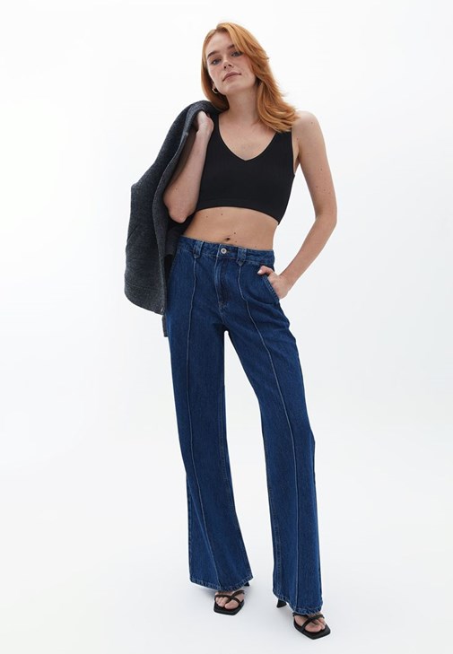 Crop Top ve Flare Pantolon Kombini