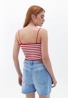 Women Red Crop Top with Thin Straps