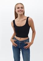 Women Black Seamless Crop Top