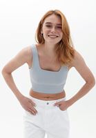 Women Grey Seamless Crop Top