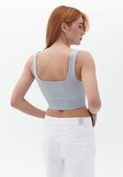 Women Grey Seamless Crop Top