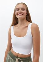 Women White Seamless Crop Top