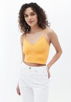 Bayan Turuncu Dikişsiz Crop Top