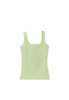 Women Green Stretch Square Neck Singlet