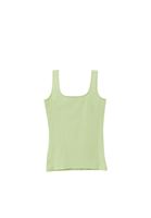 Women Green Stretch Square Neck Singlet